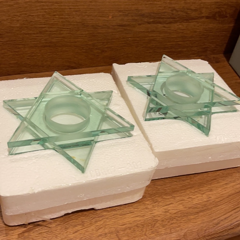 2 PC Stars Candle Tealight. Crystal Véase stratus PartyLite, ceremonies, parties